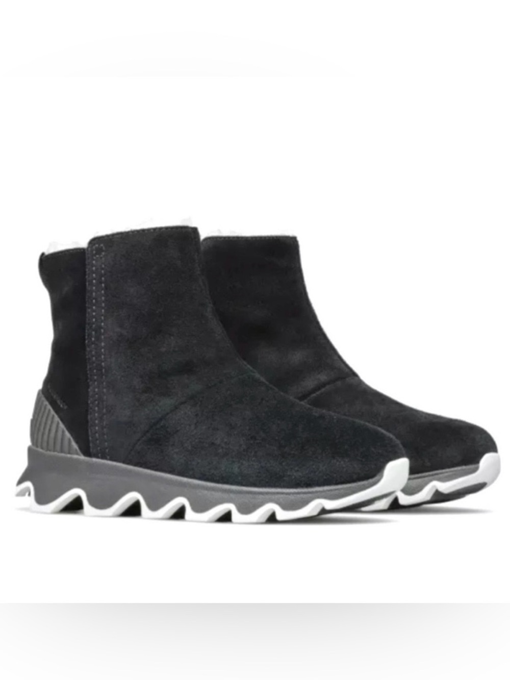 Sorel Kinetic Waterproof Suede Faux Shearling Lined Short Ankle Winter Boots
